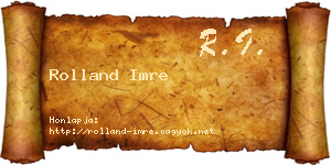 Rolland Imre névjegykártya